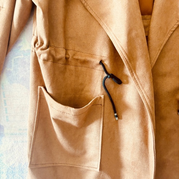 NEW Made in Italy Camel Tan Suede Long Jacket Coat - Picture 5 of 12